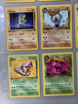 Pokemon TCG 1st Edition Team Rocket Set 9 Card Binder Page Lot WOTC VTG 2000 - Image 5