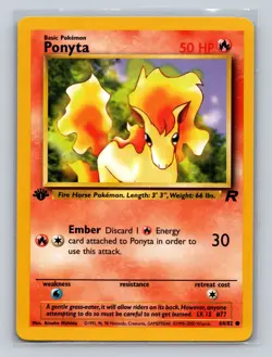 Ponyta 1st Edition Team Rocket 64/82 Pokemon Card Common TCG 2000 WOTC - Image 1
