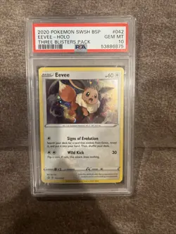 Eevee SWSH042 SWSH: Sword & Shield Promo Cards Holo PSA 10 - Image 1