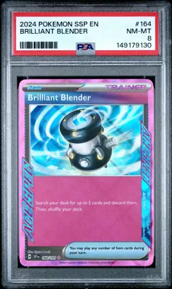 2024 POKEMON SSP EN-SURGING SPARKS #164 BRILLIANT BLENDER PSA 8 - Image 1
