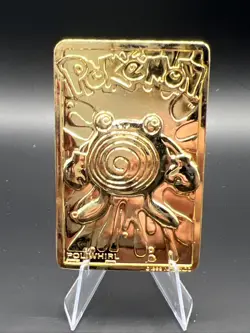 1999 Pokemon Burger King Poliwhirl 24K Gold Plated Limited Edition Card - Image 1