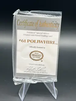 1999 Pokemon Burger King Poliwhirl 24K Gold Plated Limited Edition Card - Image 3