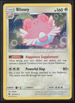 Blissey Holo Rare SM - Lost Thunder 153/214 NM Pokemon Card - Image 1