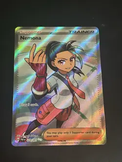 Pokemon TCG Nemona Trainer Paldean Fates Full Art Holo Ultra Rare Card 229/091 - Image 1