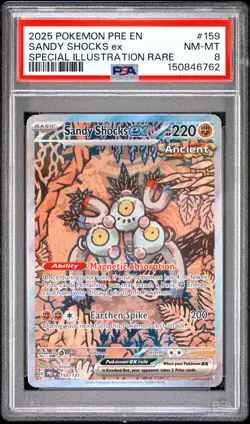 2025 POKEMON PRE SPECIAL ILLUSTRATION RARE #159 SANDY SHOCKS EX PSA 8 - Image 1
