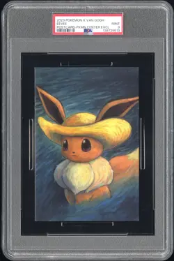 2023 POKEMON X VAN GOGH POSTCARD POKEMON CENTER EXCLUSIVE EEVEE PSA 9 - Image 1