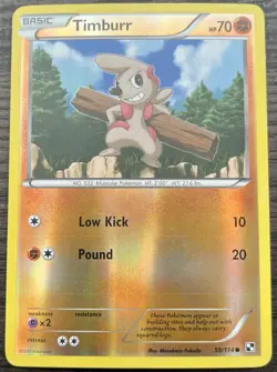 Timburr 59/114 Pokemon TCG Black & White Base Set Reverse Holo Light Play LP - Image 1
