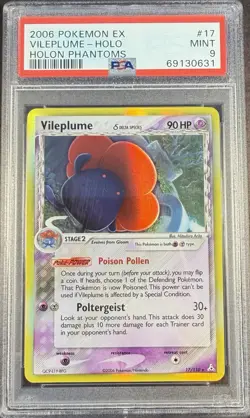 2006 Pokemon EX Holon Phantoms 17 Vileplume Holo PSA 9 Mint - Image 1