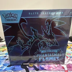 Pokemon TCG Elite Trainer Box Mega Evolution—Phantasmal Flames 9 Packs Promo - Image 1