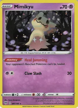 Pokemon TCG Darkness Ablaze Mimikyu 081/189 - Rare Holo - NM/LP - Image 1