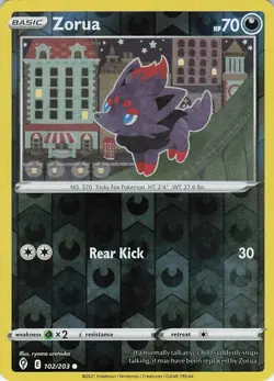 Pokemon TCG Zorua 102/189 Darkness Ablaze 2020 Common NM - Image 1