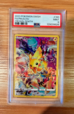 Pokemon 2023 Pikachu SWSH Crown Zenith Secret Rare Alt Full Art #160 | PSA 9 - Image 1