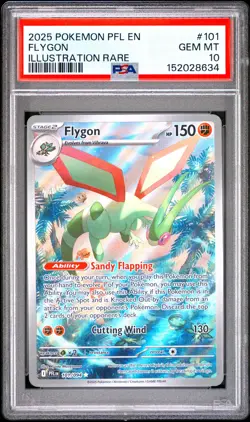 2025 POKEMON PFL EN-PHANTASMAL FLAMES ILLUSTRATION RARE #101 FLYGON PSA 10 - Image 1