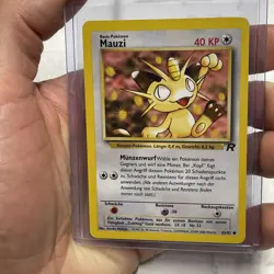 Pokemon Muazi Meowth 62/82 German Team Rocket LP+ Pokemon Vintage Common Card - Image 1