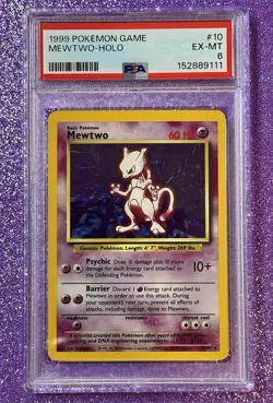 1999 Pokemon Base Set Mewtwo Holo #10 PSA 6 EX-MT WOTC - Image 1