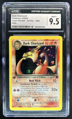 2000 Pokemon Team Rocket First Edition Dark Charizard Holo #4/82 CGC 9.5 - Image 1
