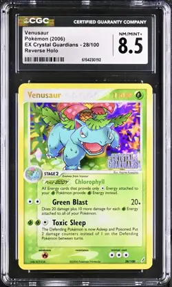 Pokemon Venusaur 28/100 Crystal Guardians Reverse Holo - CGC 8.5 NM/Mint+ - Image 1