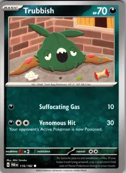 Trubbish Paradox Rift 116/182 Common Pokemon Near Mint - Image 1