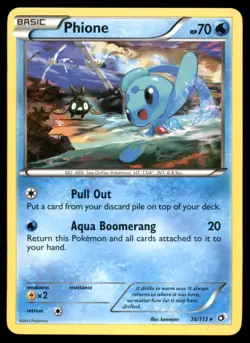 Phione 36/113 Rare Legendary Treasures Pokemon Heavily Played - Image 1