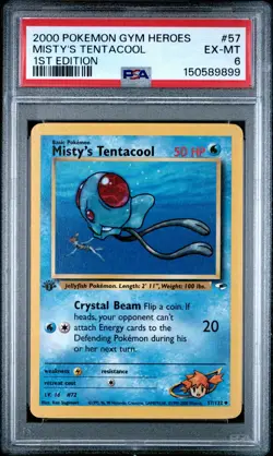 2000 POKEMON GYM HEROES 1ST EDITION #57 MISTY'S TENTACOOL PSA 6 - Image 1
