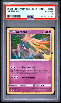 2021 POKEMON CELEBRATIONS #012 XERNEAS PSA 8 - Image 1