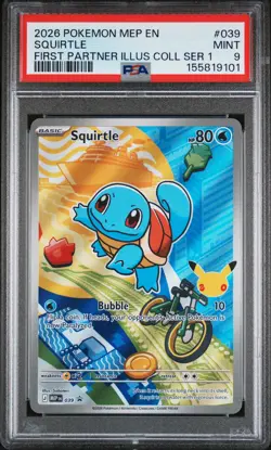 2026 POKEMON MEP EN-ME BLACK STAR PROMO #039 SQUIRTLE PSA 9 - Image 1