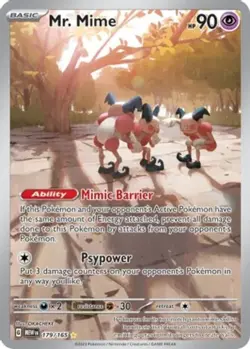 NM-Mint Mr. Mime - 179/165 - Illustration Rare Pokemon Scarlet and Violet 151 - Image 1