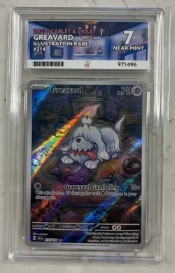 Pokemon TCG - Greavard 214/198 Scarlet Violet Base IR - Ace Grading Near Mint 7 - Image 1