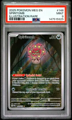 147515925 Spiritomb 2025 Pokemon Mega Evolution #148/132 Illustration Rare PSA 9 - Image 1
