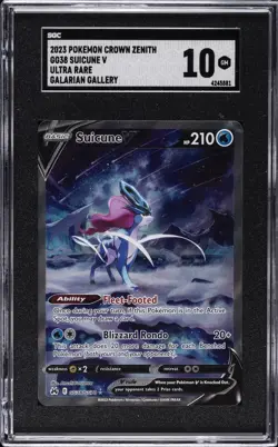 2023 POKEMON CROWN ZENITH ULTRA RARE GALARIAN GALLERY #GG38 SUICUNE V SGC 10 GM - Image 1