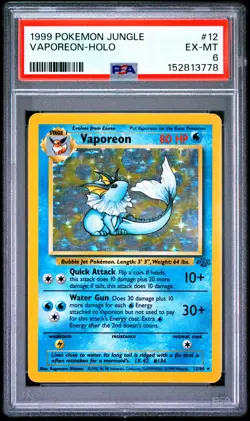 1999 POKEMON JUNGLE #12 VAPOREON-HOLO PSA 6 - Image 1
