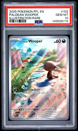 2025 POKEMON PFL EN-PHANTASMAL FLAMES ILLUSTRATION RARE PALDEAN WOOPER PSA 10 - Image 1