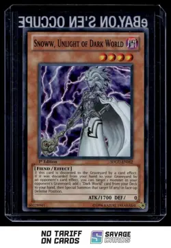1996 YuGiOh 1st Edition Snoww Unlight of Dark World #SDGU-EN002 - Image 1