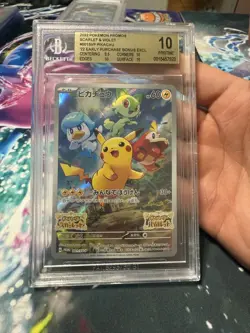 2022-24 Pokemon Promo SV PIKACHU JAPANESE Early Purchase Bonus #001 SVP BGS 10 - Image 1
