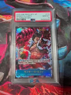 One Piece Monkey D. Luffy OP11-118 Alt Art Parallel Japanese psa 10 gem mint - Image 1