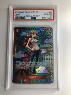 One Piece CCG PSA 10 Nami Special Alternate Art OP01-016 TCG 2023 OP05 EN - Image 1
