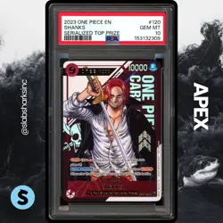 2023 ONE PIECE EN #OP01-120 SHANKS SERIALIZED TOP PRIZE 0783/1000 PSA 10 - Image 1
