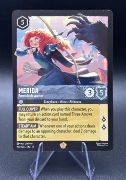 Disney Lorcana Wilds Unknown Legendary - "MERIDA" Formidable Archer 191/204 - Image 1