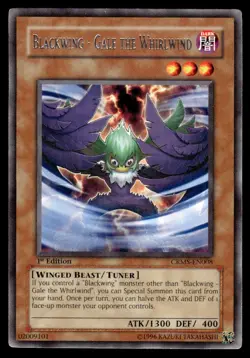 Yu-Gi-Oh! 1st Edition Blackwing - Gale the Whirlwind #CRMS-EN008 Light Play - Image 1