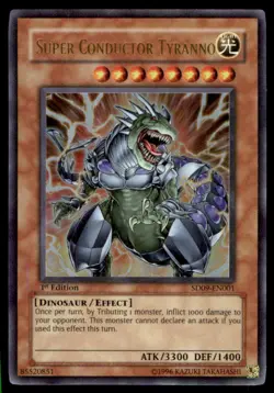 1996 Yu-Gi-Oh! Super Conductor Tyranno #SD09-EN001 1st Edition Near Mint - Image 1