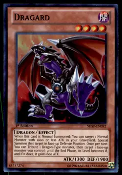 1996 Yu-Gi-Oh! Dragard #SHSP-EN092 1st Edition Near Mint - Image 1