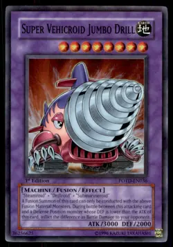 Yu-Gi-Oh! 1st Edition Super Vehicroid Jumbo Drill #POTD-EN036 Light Play - Image 1