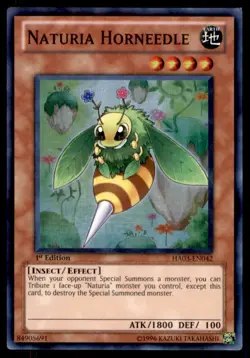 Yu-Gi-Oh! 1st Edition Naturia Horneedle #HA03-EN042 Light Play - Image 1