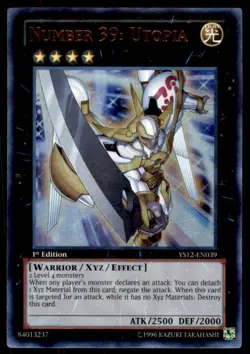 Yu-Gi-Oh! 1st Edition Number 39: Utopia #YS12-EN039 Light Play - Image 1