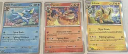 Vaporeon Jolteon Flareon Pokemon 151 Eeveelution HOLOS 3 Card Set SV 151 NM! - Image 1