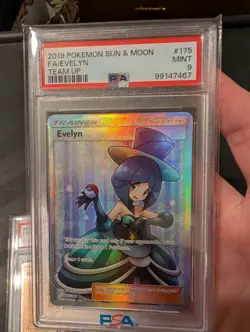 Pokemon Evelyn Full Art Team Up Card PSA 9 Mint Sun & Moon - Image 1