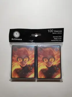 MTG Card Sleeves 100CT (Flame Girl) Matte Art Card Sleeves Clear Front Brand New - Image 1