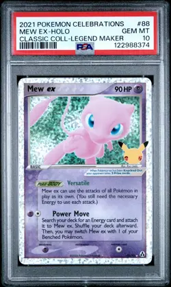 PSA 10 Mew EX 88 Celebrations 2021 Pokemon Card 25th Anniversary - Legend Maker - Image 1