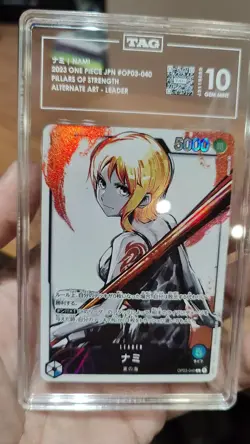 TAG 10 GEM MINT JP - ONE PIECE 2023 NAMI OP03-040 PILLARS OF STRENGTH ALT ART - Image 2