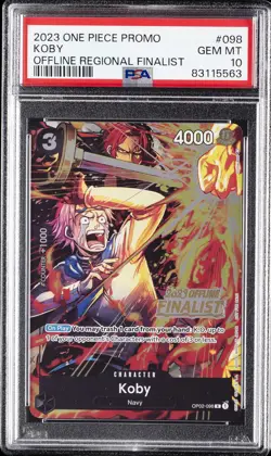2023 ONE PIECE PROMOS OFFLINE REGIONAL FINALIST #098 KOBY PSA 10 - Image 1